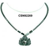 Hematite Buddha Pendant Beads Stone Chain Choker Fashion Women Necklace